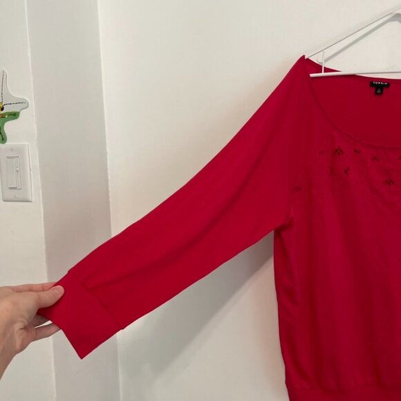 TORRID 2 Plus Size Off Shoulder Lt Weight French Terry Embroidered Sweatshirt 2X - Picture 10 of 14